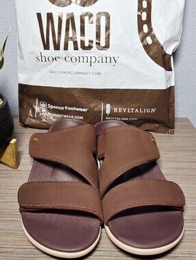 Spenco Kholo Nuevo French Roast Adjustable Slide Sandals – Size: 8.5 Wide Womens